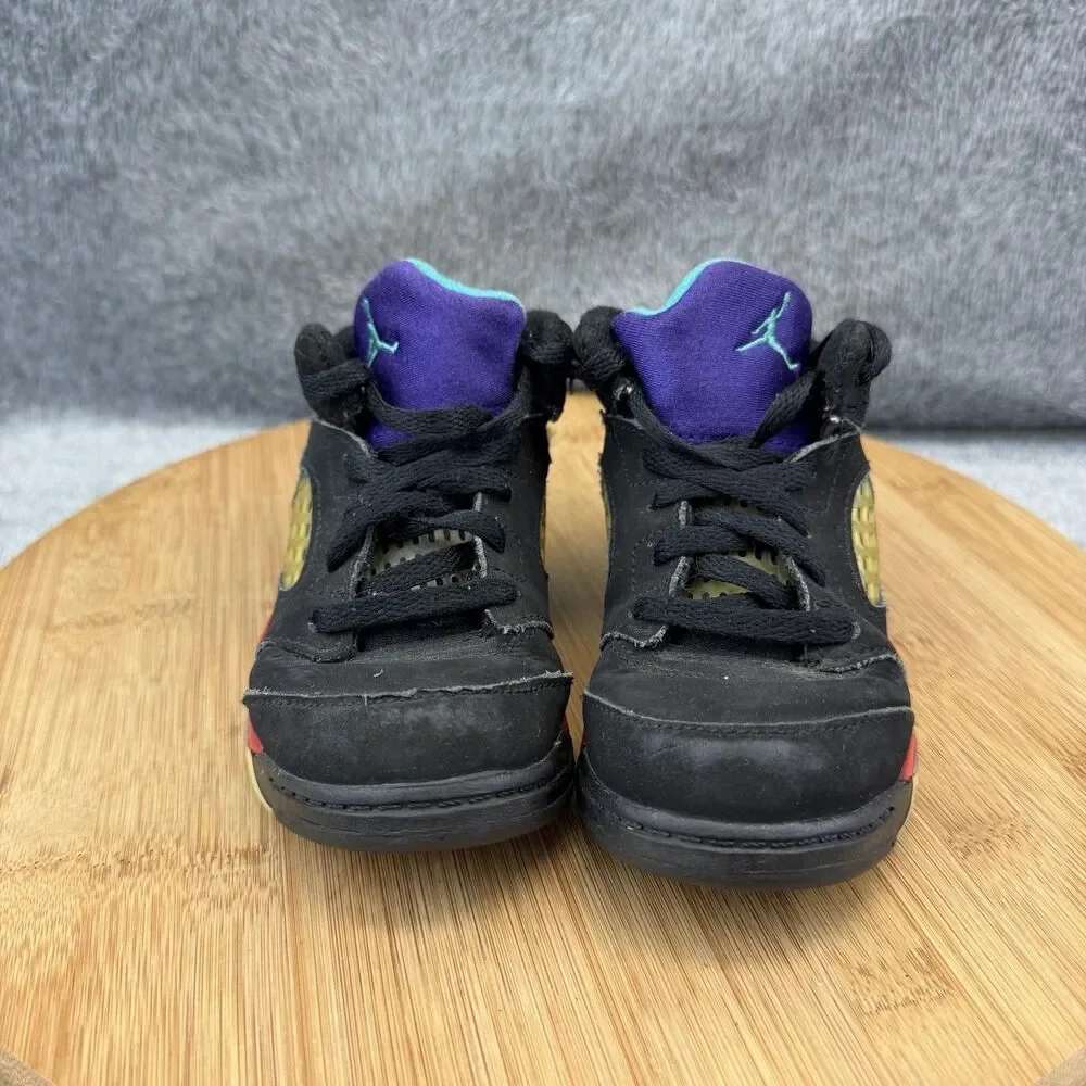 Jordan Air Jordan 5 Retro Shoes Toddler Size 9C Black Red Sneakers CZ2991-001